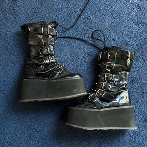 Holographic Demonia Platform Boots